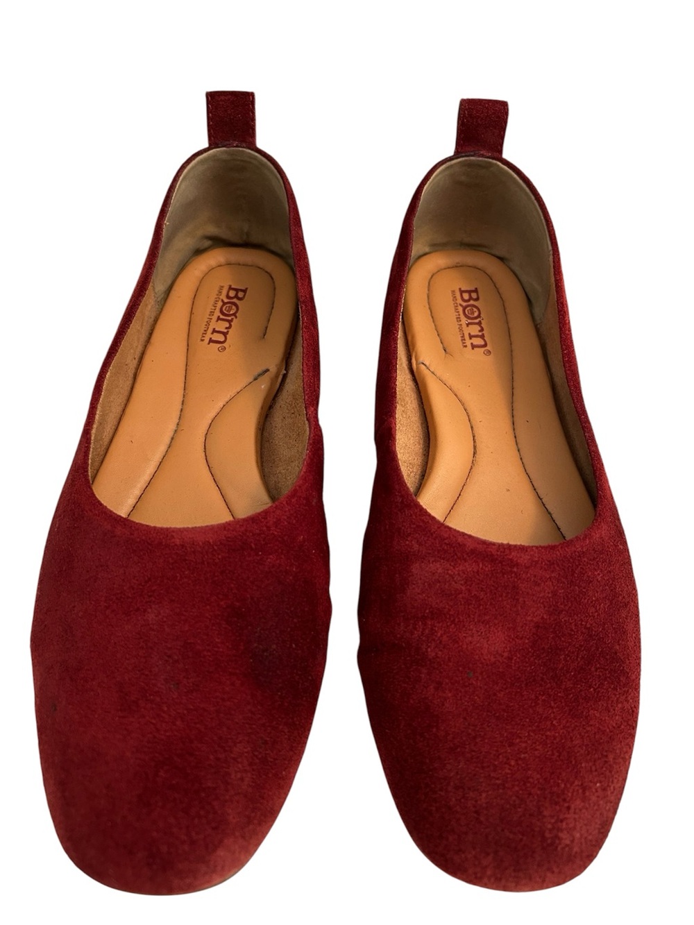 Born Burgundy Suede Slip-On Flats